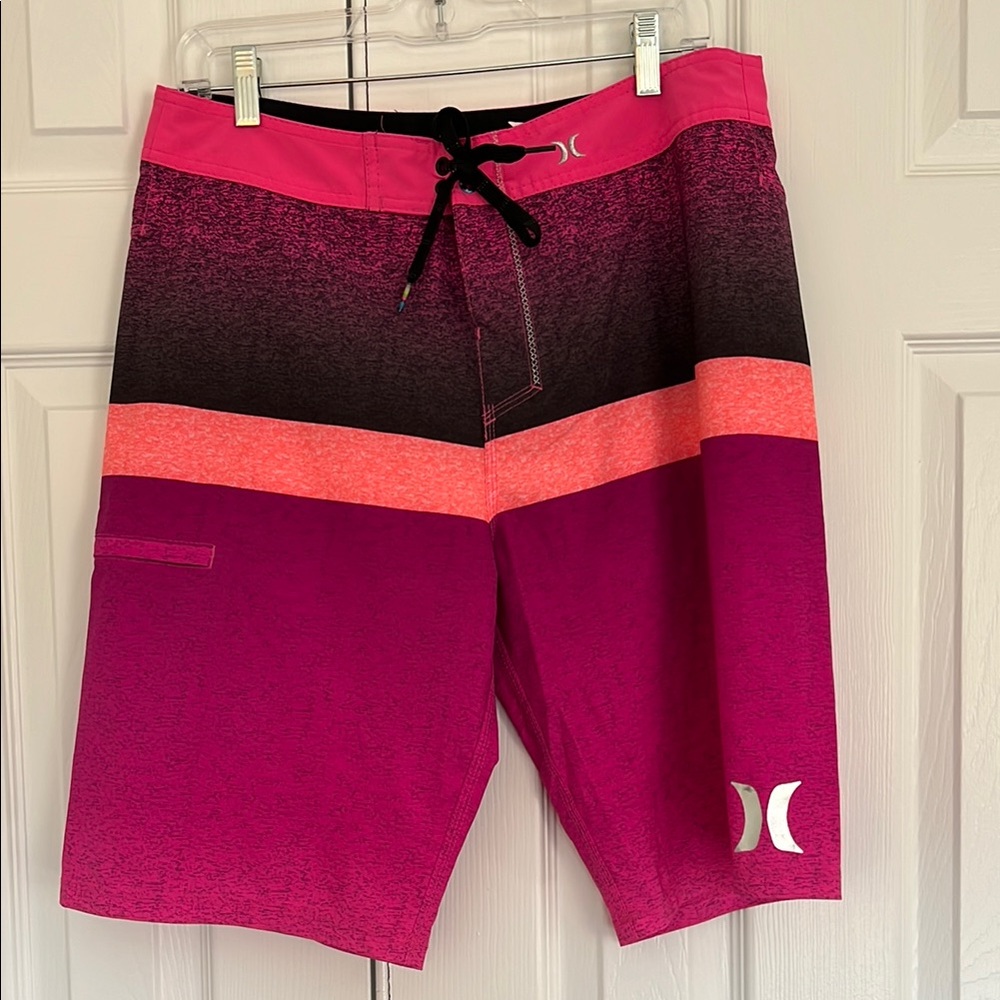 Hurley Pink and Black Board Shorts